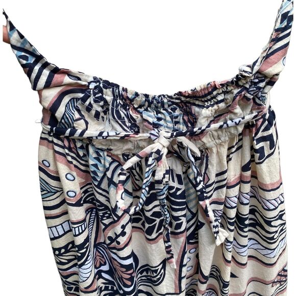 Vtg maxi sundress Halter neck fit and flare cotton boho gypsy cottage core M - Picture 8 of 12